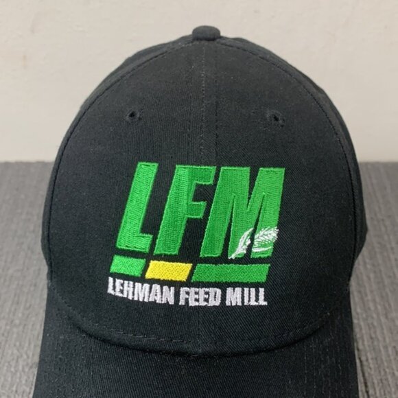 LFM Lehman Feed Mill Baseball Hat Mens OSFM Black Strapback Cap New Era 9Forty - Picture 3 of 14